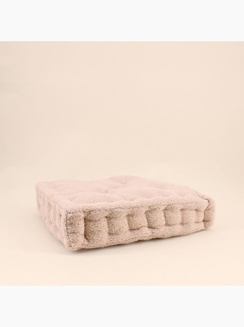 Coussin de sol tissu bouclette beige 40x40cm - Kiabi