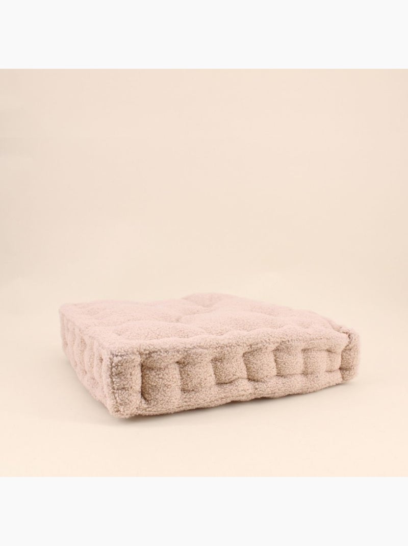 Coussin de sol tissu bouclette beige 40x40cm Beige - Kiabi