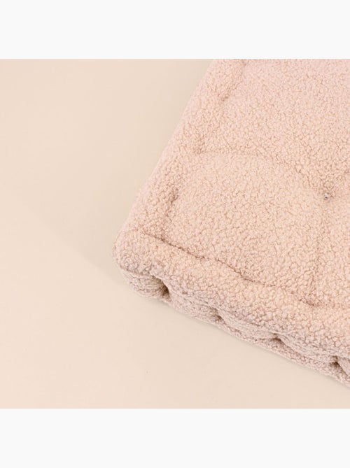Coussin de sol tissu bouclette beige 40x40cm - Kiabi