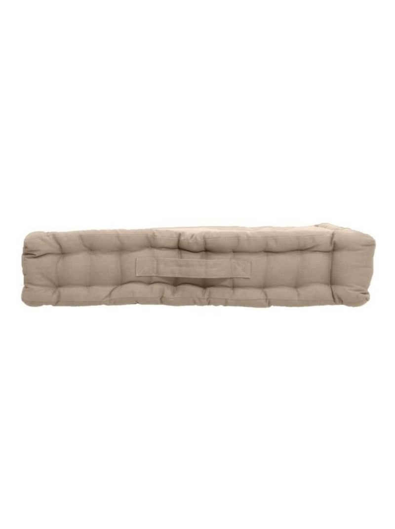 Coussin de sol uni en coton Panama Beige - Kiabi