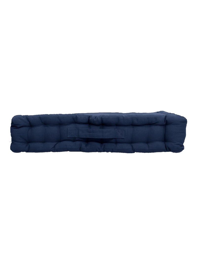 Coussin de sol uni en coton Panama Bleu marine - Kiabi