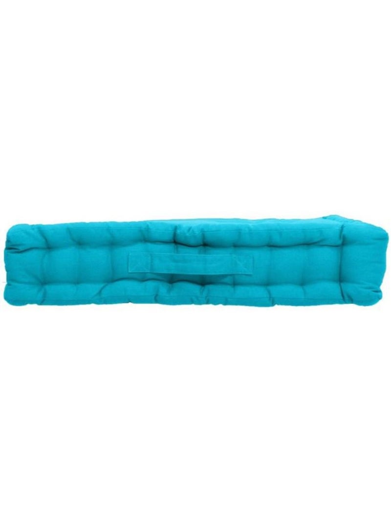 Coussin de sol uni en coton panama Bleu turquoise - Kiabi