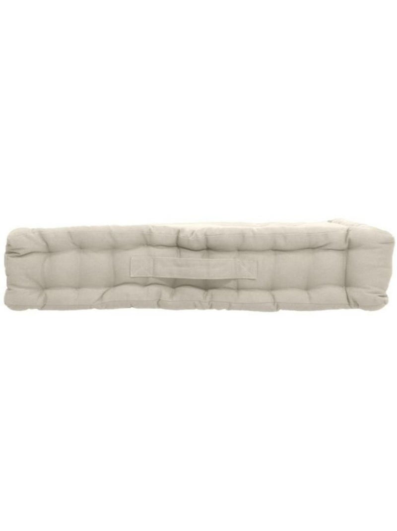 Coussin de sol uni en coton Panama Ecru - Kiabi