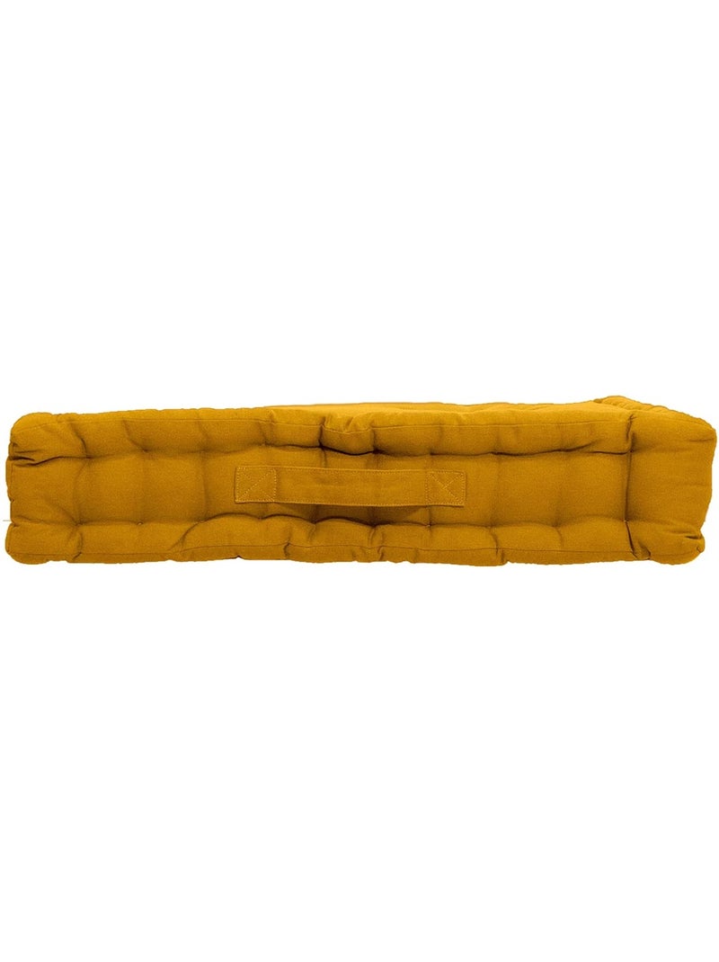 Coussin de sol uni en coton Panama Jaune moutarde - Kiabi