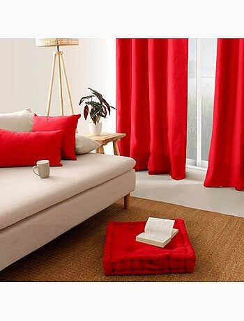 Coussin de sol uni en coton Panama