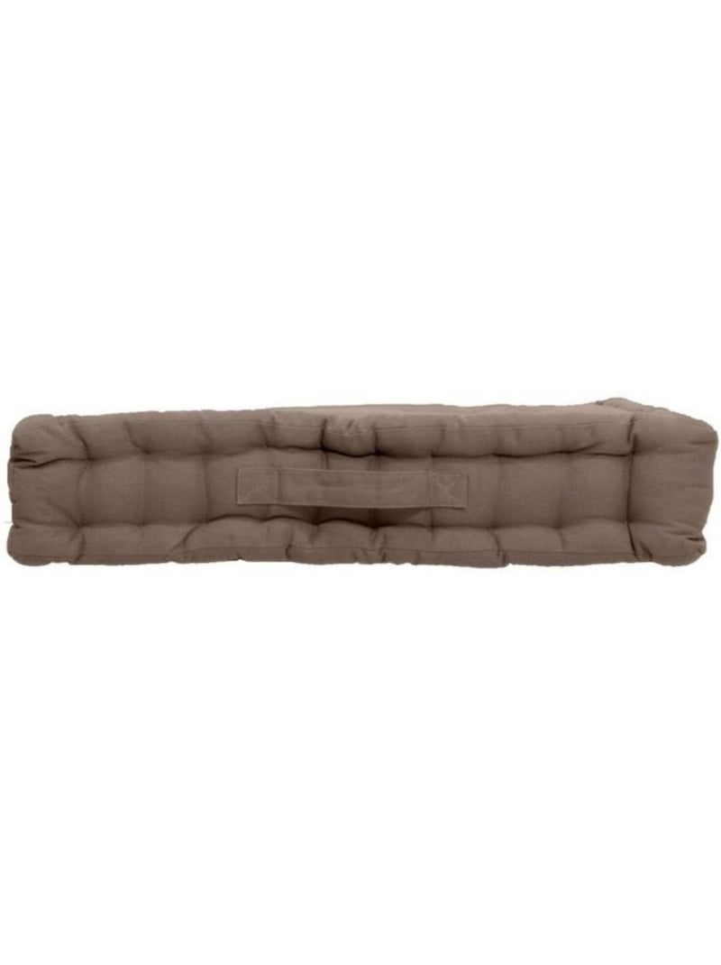 Coussin de sol uni en coton Panama Taupe - Kiabi