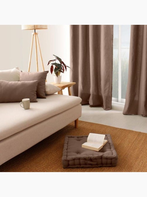 Coussin de sol uni en coton Panama - Kiabi