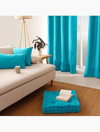 Coussin de sol uni en coton Panama