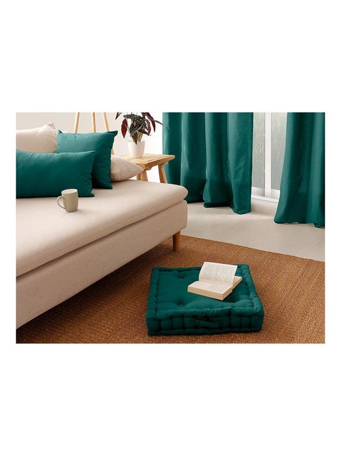 Coussin de sol uni en coton Panama - Kiabi