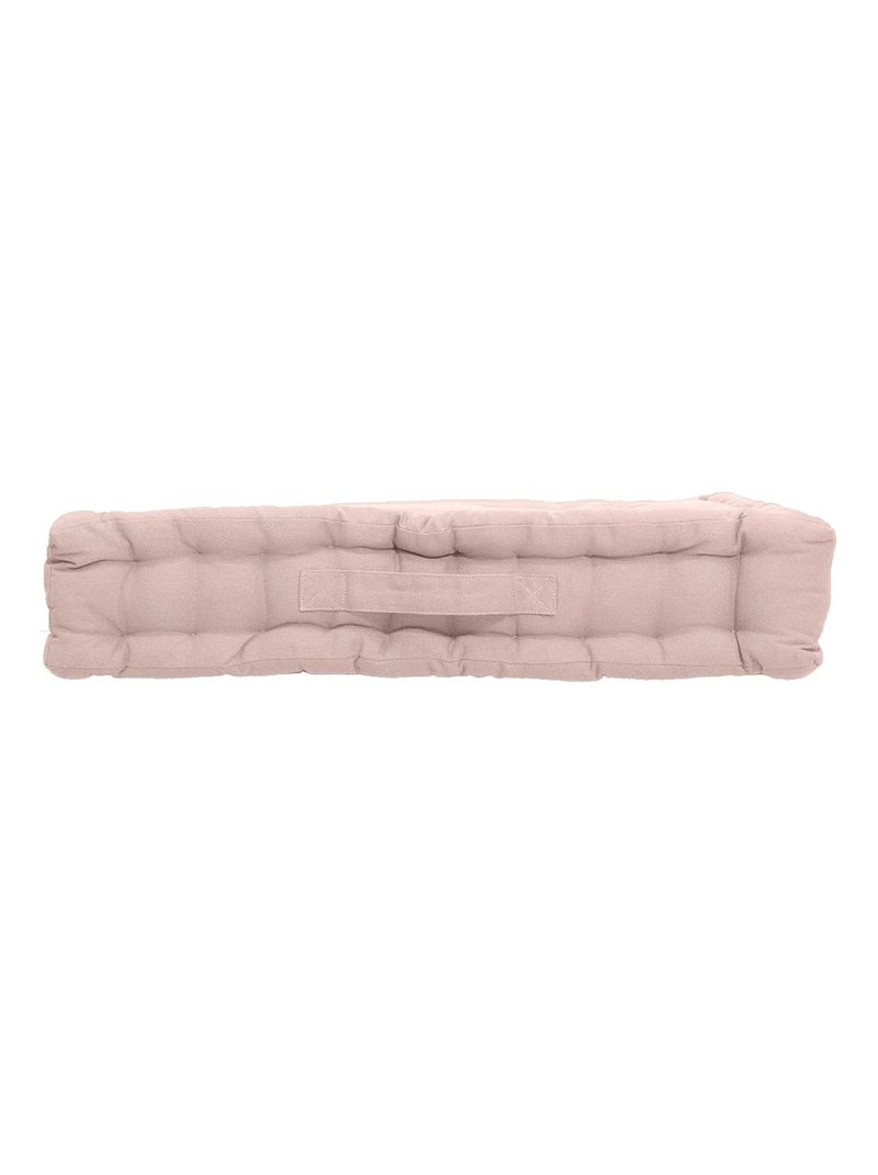Coussin de sol uni en coton Panama Vieux rose - Kiabi