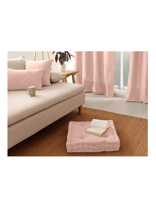Coussin de sol uni en coton Panama - Kiabi