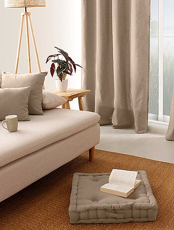 Coussin de sol uni en pur coton