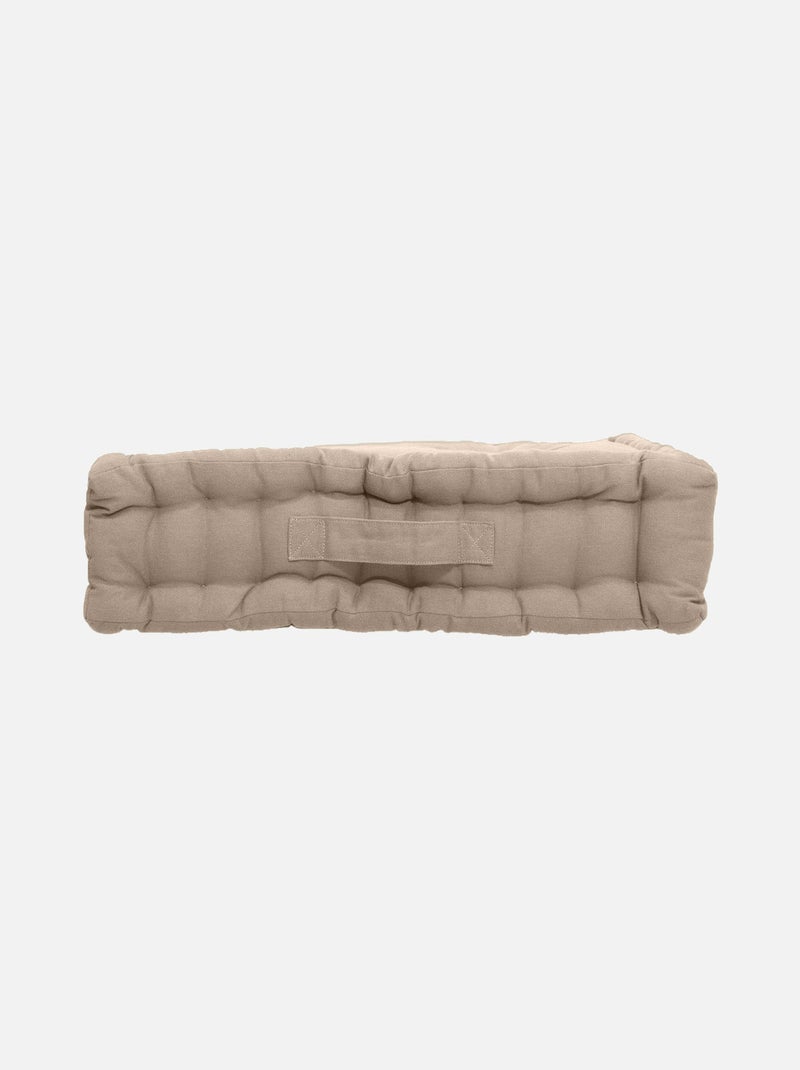 Coussin de sol uni en pur coton Beige coquille - Kiabi