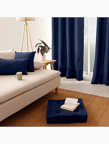 Coussin de sol uni en pur coton