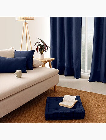 Coussin de sol uni en pur coton