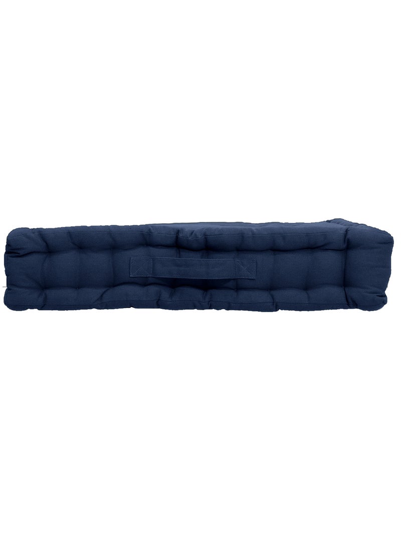 Coussin de sol uni en pur coton Bleu foncé - Kiabi