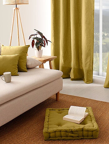 Coussin de sol uni en pur coton