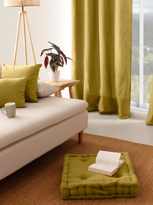 Coussin de sol uni en pur coton - Kiabi