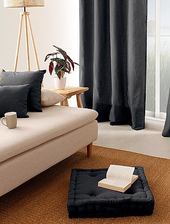 Coussin de sol uni en pur coton