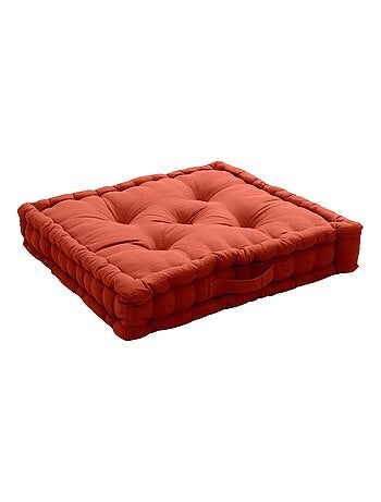 Coussin de sol uni en pur coton