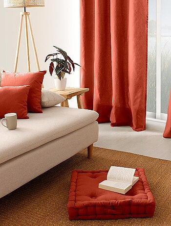 Coussin de sol uni en pur coton