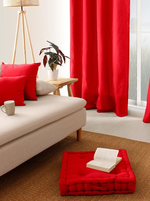 Coussin de sol uni en pur coton - Kiabi