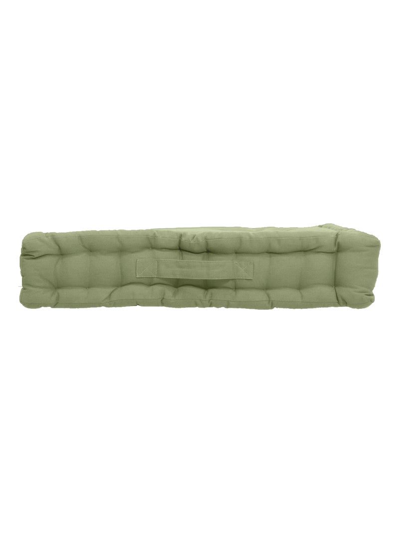 Coussin de sol uni en pur coton Vert olive - Kiabi