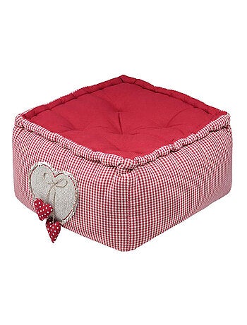 Coussin de sol vichy rouge