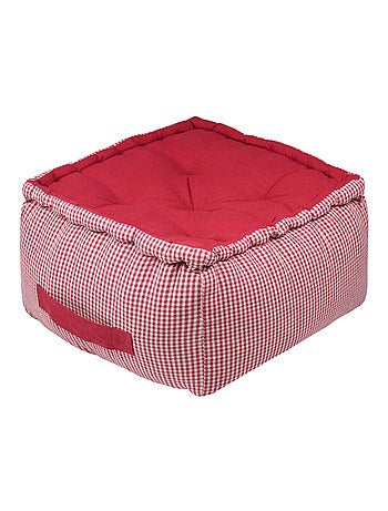 Coussin de sol vichy rouge