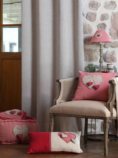 Coussin de sol vichy rouge - Kiabi