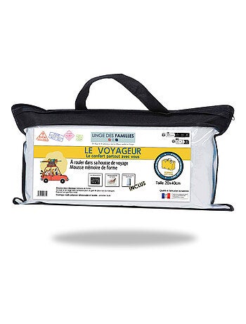 Coussin de Voyage - Mousse Mémoire de Forme - Petit & Léger - Linge des Familles