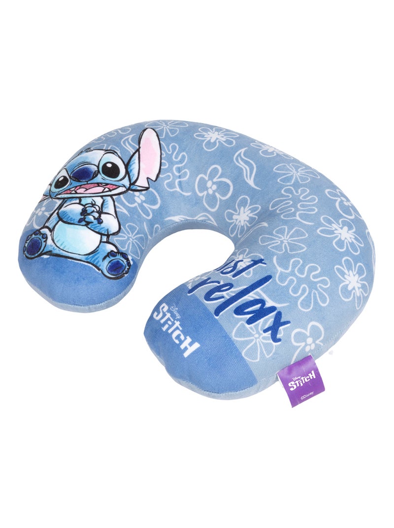 Coussin de voyage cervical en tissu Disney Stitch Bleu Bleu ciel - Kiabi