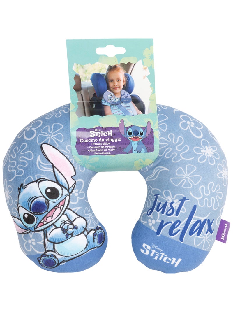 Coussin de voyage cervical en tissu Disney Stitch Bleu Bleu ciel - Kiabi