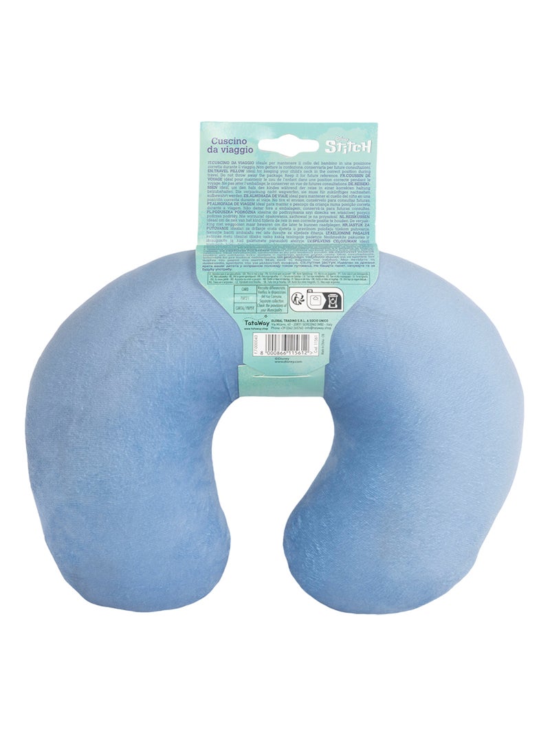 Coussin de voyage cervical en tissu Disney Stitch Bleu Bleu ciel - Kiabi