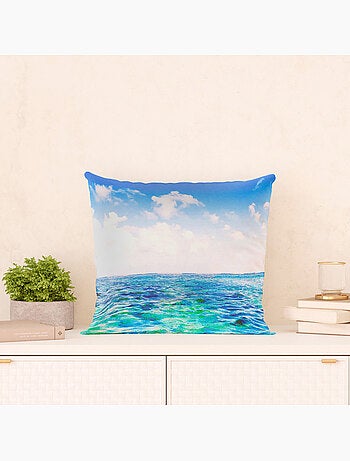 Coussin déco - ile tropicale - 45x45 cm