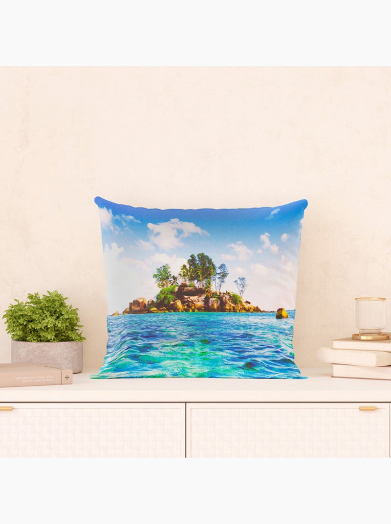 Coussin déco - ile tropicale - 45x45 cm Multicolore - Kiabi
