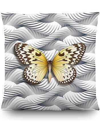 Coussin déco - papillons multicolores - 45x45 cm