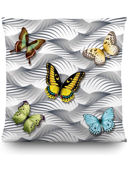 Coussin déco - papillons multicolores - 45x45 cm - Kiabi