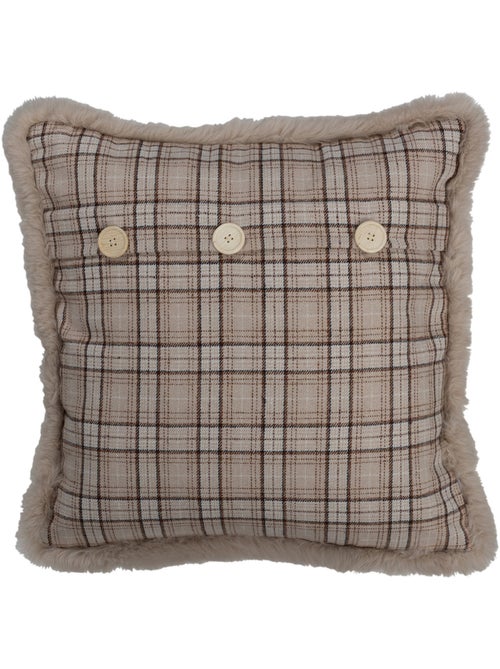 Coussin déco à carreaux avec franges - AFIBEL - Kiabi
