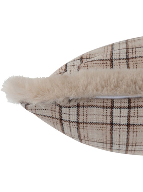 Coussin déco à carreaux avec franges - AFIBEL - Kiabi