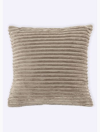Coussin déco cotelé façon velours - AFIBEL