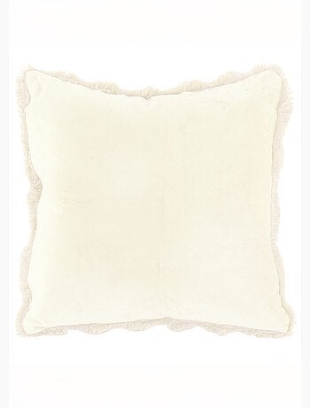 Coussin déco cotelé fausse fourrure - AFIBEL