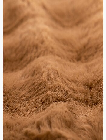 Coussin déco cotelé fausse fourrure - AFIBEL