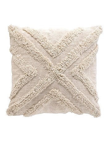 coussin déco Coton/Polyester TUFTE SHENY Douceur d'Intérieur