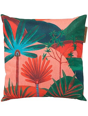 Coussin déco d'extérieur carré imprimé déhoussable MAORIA