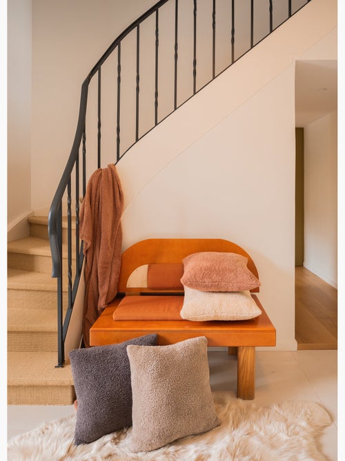 Coussin déco en coral fleece doux - AFIBEL - Kiabi