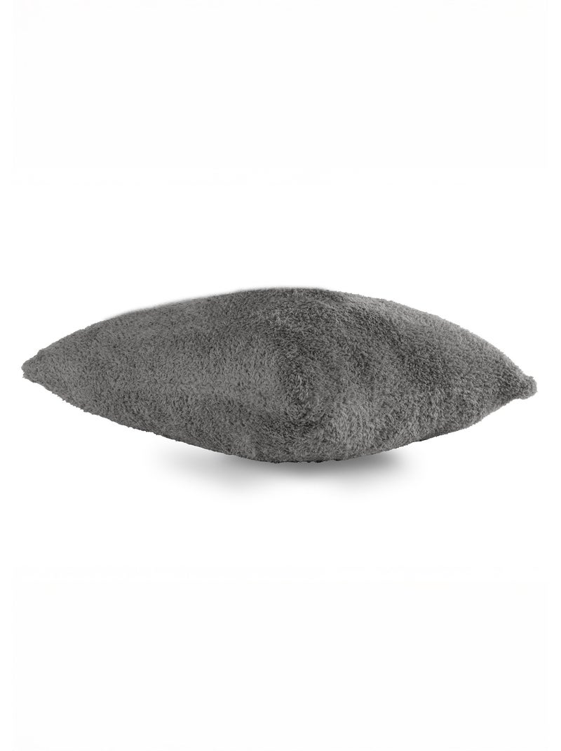 Coussin déco en coral fleece doux - AFIBEL Gris - Kiabi