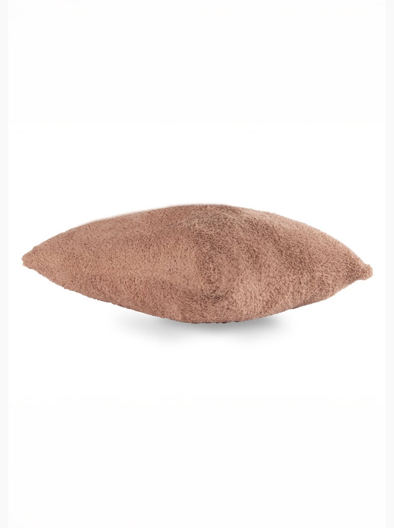 Coussin déco en coral fleece doux - AFIBEL Marron - Kiabi