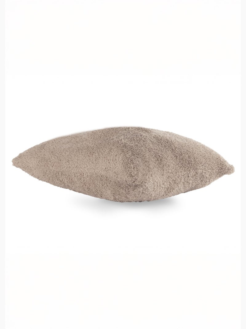 Coussin déco en coral fleece doux - AFIBEL Taupe - Kiabi