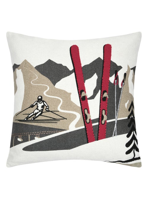 Coussin déco esprit montagne ski - Kiabi